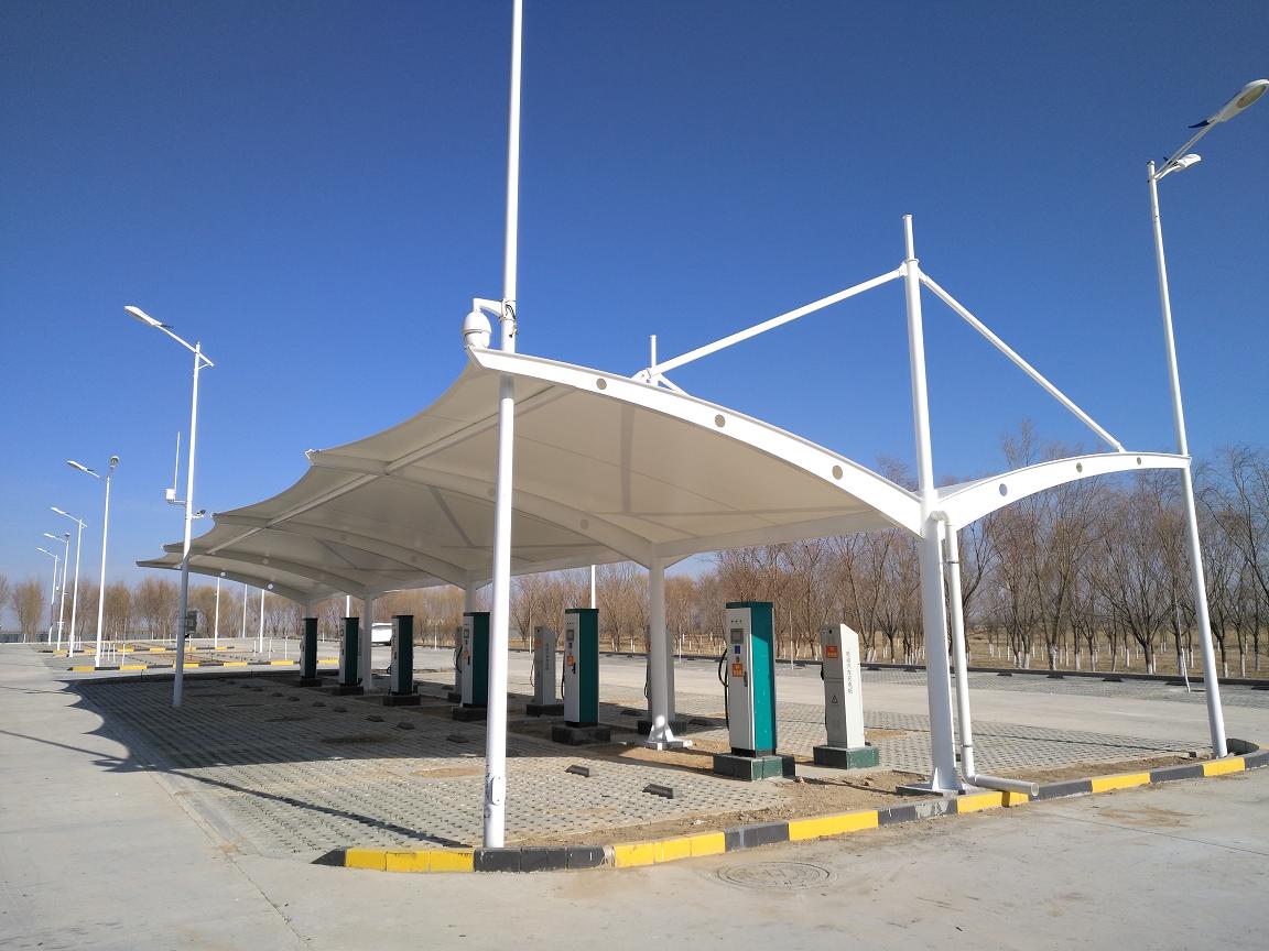 沙波头机场公交站膜结构停车棚